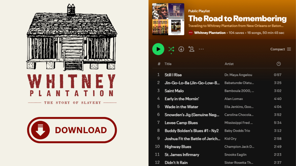 2025 Whitney Plantation Road to Remembering Playlist Blog GFX